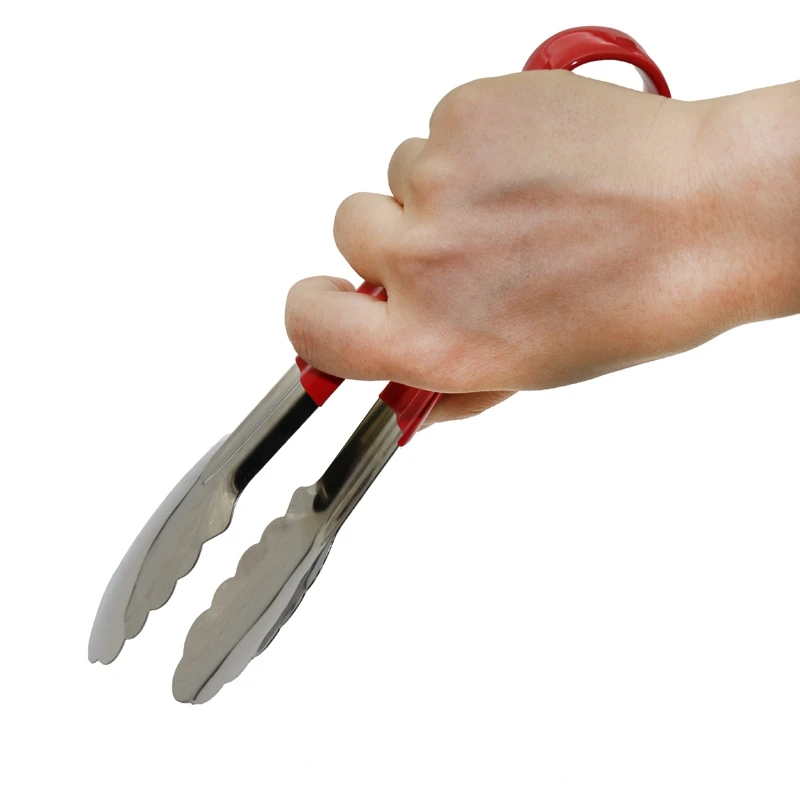 Kitchen Gadgets Accessories Stainless Steel Scalloped BBQ Tongs with