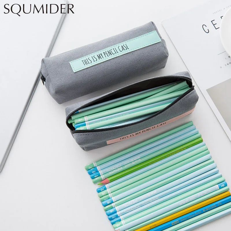 Креативный чехол для карандашей, простой дизайн, стильные сумки для карандашей на молнии, держатели для ручек, школьные принадлежности, канцелярские принадлежности, пенал для мальчиков и девочек