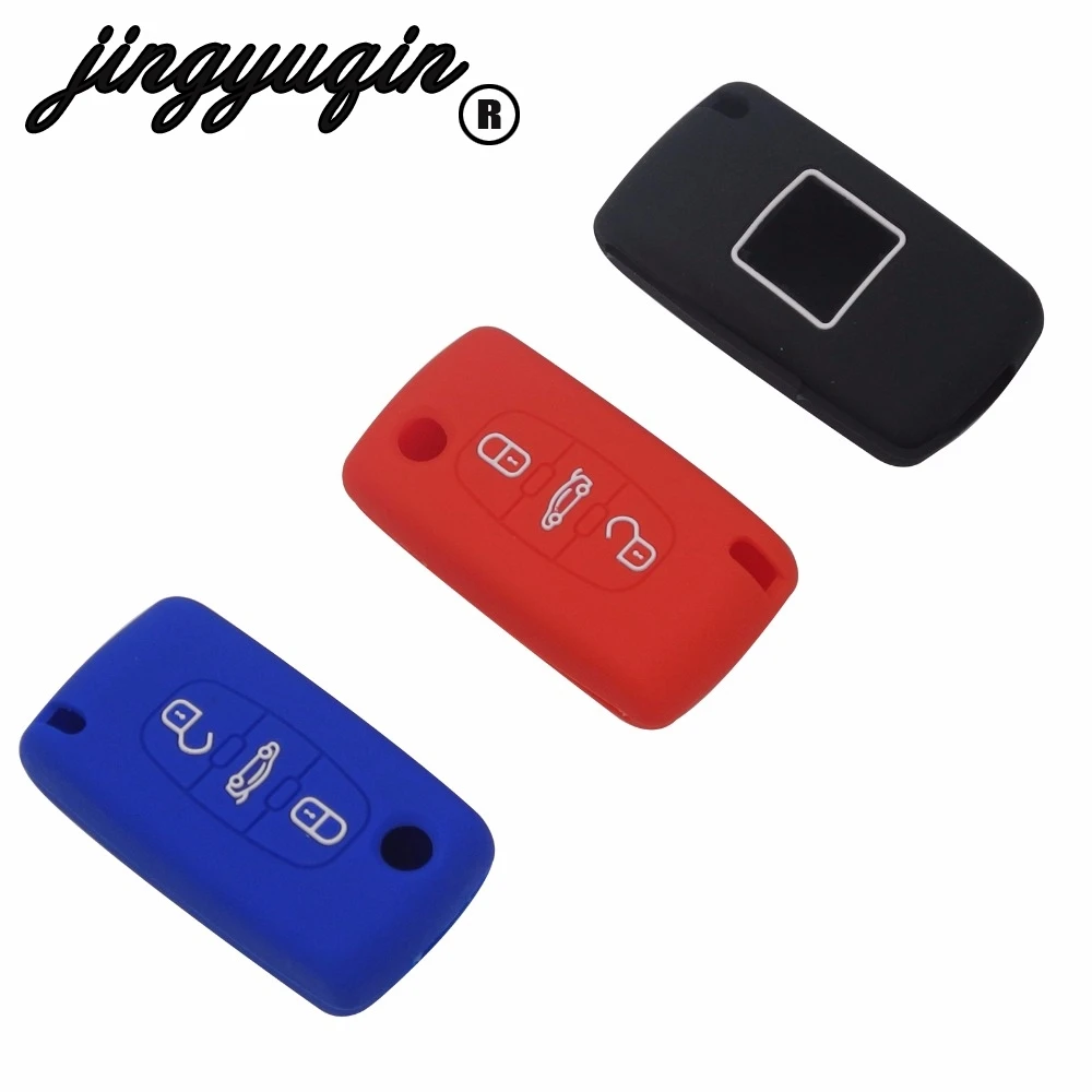 Skin Silicone Car Key Fob Case Cover For 3B for Peugeot 208 207 3008