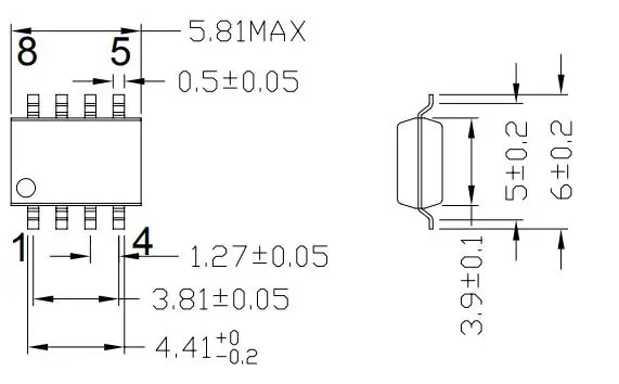 SOIC8 SO8 SOP 8 test burn in scoket шаг 1 27 IC body size 3 9 мм 150 мил|Соединители| |