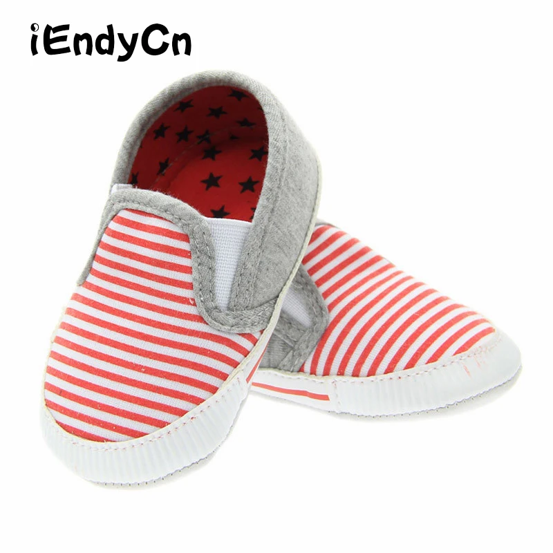 

First Walker Baby Shoes Boys Girls Canvas Stripe Anti-Slip Soft Sole Soles Brand Baby Shoes YD526
