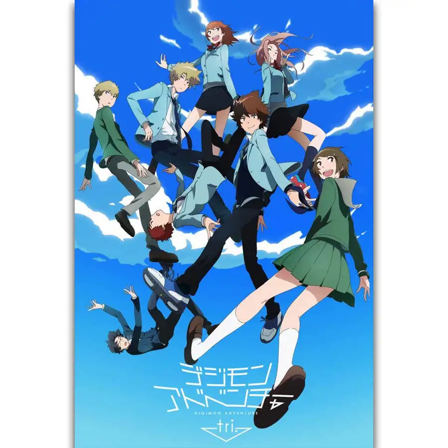 

S2770 Digimon Adventure Tri All Characters Classic Japan Anime Wall Art Painting Print On Silk Canvas Poster Home Decoration