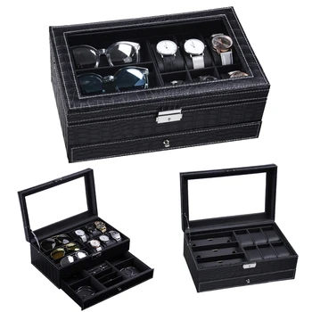 

6+3 Slots Watch Box Clock Box Jewellery Box Time Box Jewelry organizer Jewellery holder for Jewelry and Watch Holder