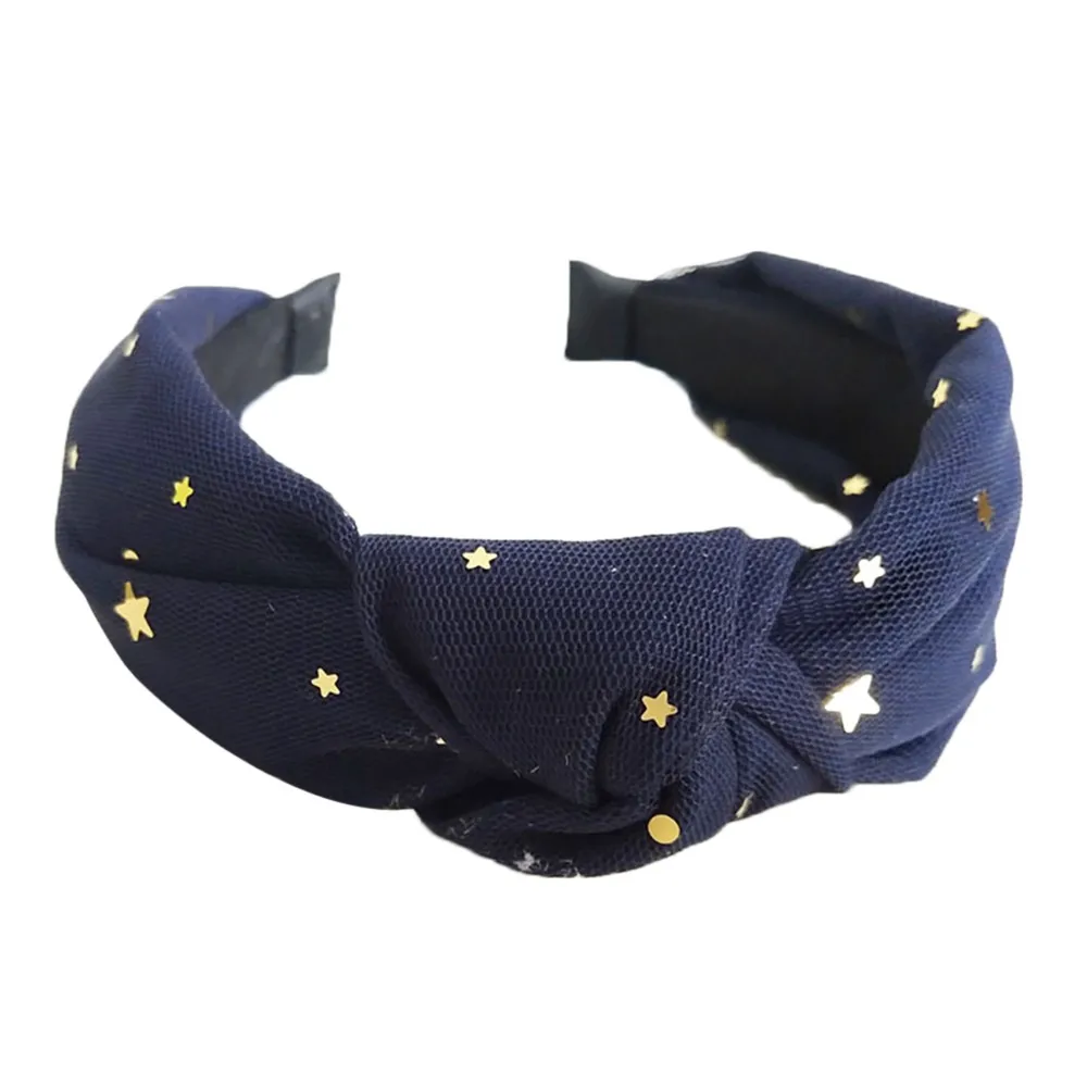 

Knot Cross Tie Star Print Fashion Hair Band Hairband Girls Bow Hoop Hair Accessories Velvet Twist Headband
