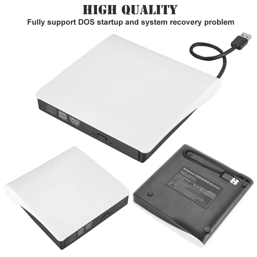 Nuevo DVD USB3.0 externo +/-R 8X, DVD-RW 4X, CD-R 24X, DVD8X, DVD-R quemador lectura escritor POP-UP para ordenador portátil móvil unidad externa