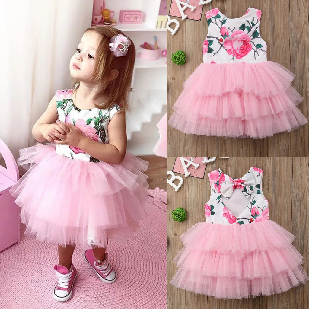 

Kids Dresses For Girls Summer Dress Toddler Kids Baby Girls Princess Flowers Party Pageant Tutu Tulle Dress Clothes Vestidos