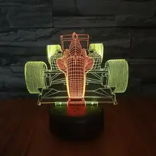 7 цветов Изменение гоночного автомобиля 3d лампа цвет ful Touch зарядка Led визуальный 3d подарок атмосферный стол светодиодный ночник гонки
