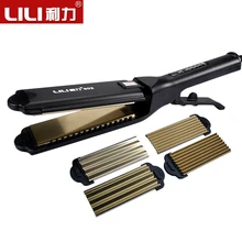 LILI 3 в 1 титана плат утюжки для выпрямления волос профессиональные электрические выпрямления волос кукурузные волны Инструменты для укладки волос HS-902