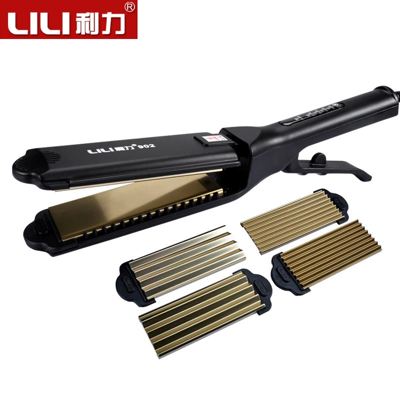 

LILI 3 In 1 Titanium Plat Hair Straightener Irons Professional Electric Hair Straightening Corn Waves Hair Styling Tools HS-902