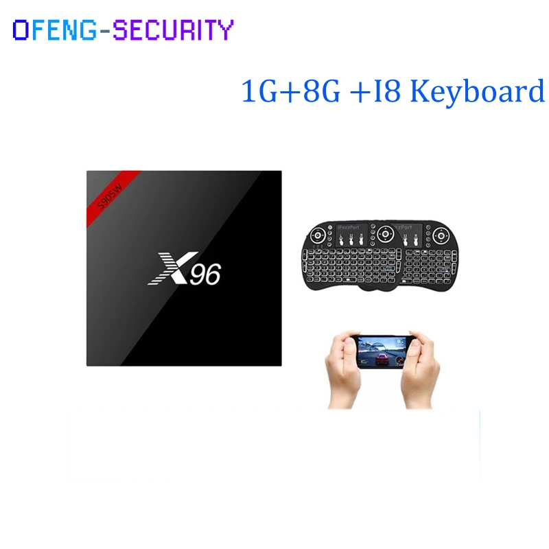  X96w With I8 Keyboard Android 7.1 Smart TV Box Amlogic S905W CPU 64Bit 1GB RAM 8GB ROM Support HDMI