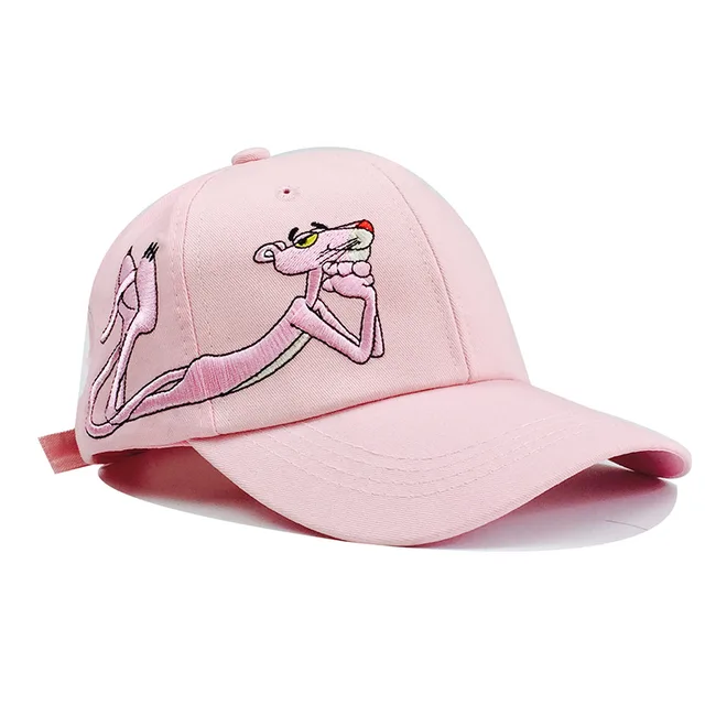 New Fashion Cartoon Embroidered Pink Panther Baseball Cap Trend Brand