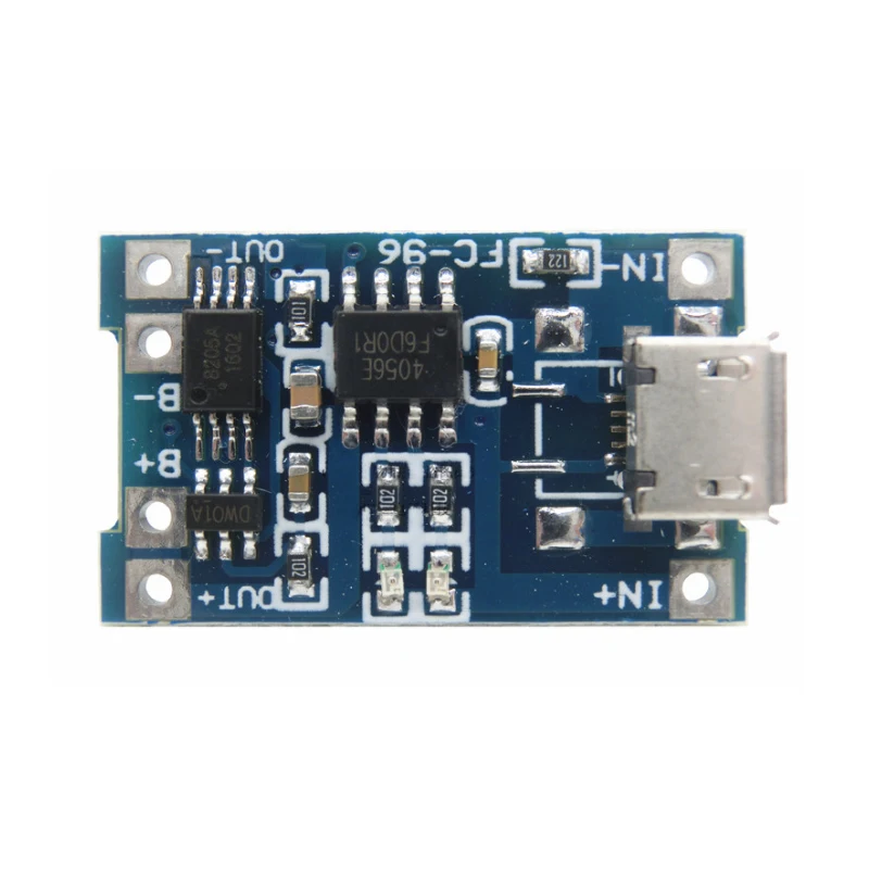 

1A lithium battery charging and protection integrated board charging protection 2 in 1 18650 lithium battery charging board