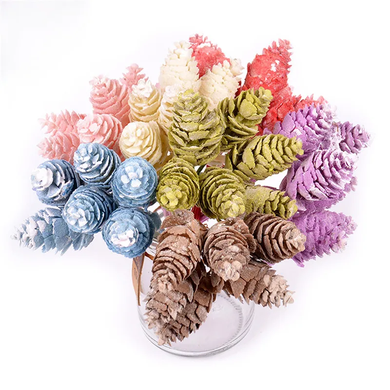 

Simulation Plant Pine Cone Bouquet 6 Pine Cone Fruit Home Christmas Decorations Processing Custom Funny Artificial Flower