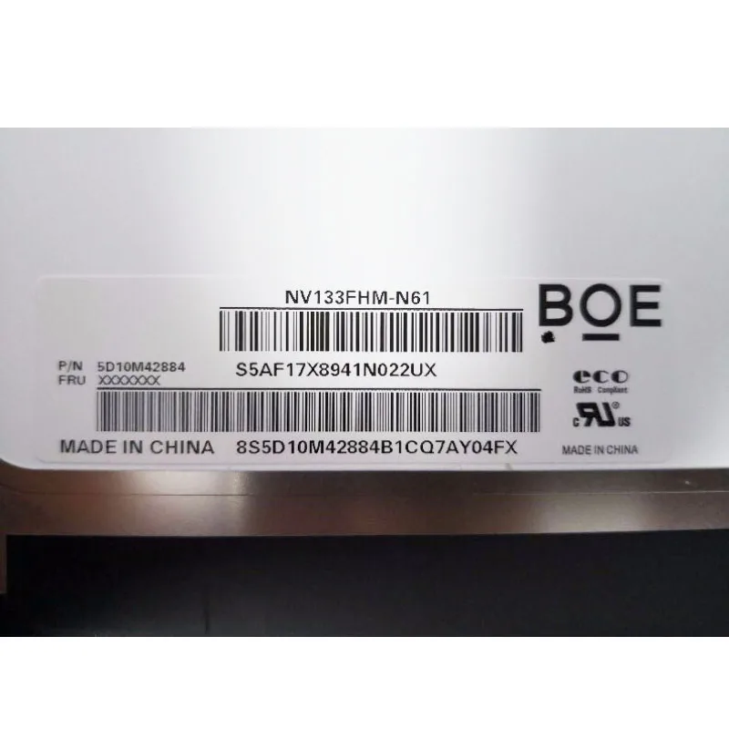노트북 매트릭스 LED LCD 스크린 NV133FHM-N61 FRU P/N 5D10M42884 1920x1080 FHD 72% NTSC eDP 30 핀 디스플레이 테스트 패널, 13.3 인치