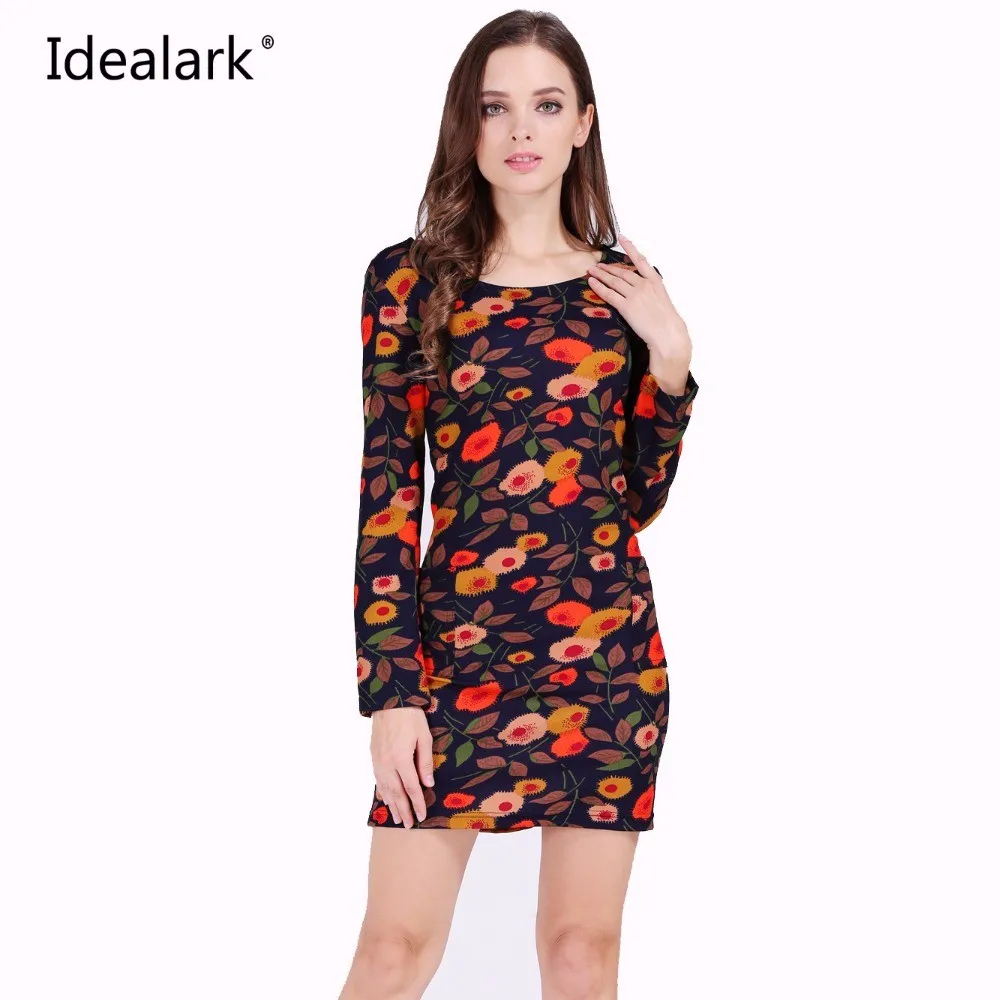 Idealark-Print-long-Sleeve-Crew-Neck-Sheath-Knee-Length-Dress-plus-size-Autumn-spring-casual-Dresses