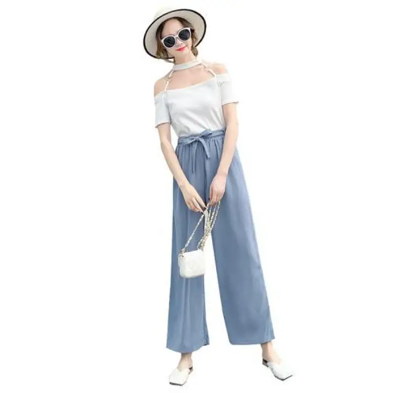 

2019 New Women Fashion High Waisted Pants Solid Joker Casual Chiffon Trousers Big Size 5xl Female Loose Wide Leg Pants Harajuku