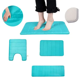

Homing Modern Solid Color Door Mat Anti-slip Home Entrance Kitchen Floor Mat Bathroom Absorbent Washable Flannel Bedroom Rugs