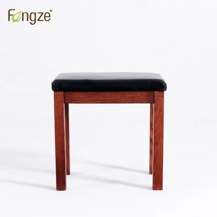 

FengZe Furnishing FZ219 Oak Stool with Imitation Leather Lobby chair Make up Chair Pinao Seat Country style luxury stool