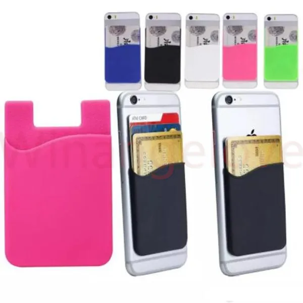 

Silicone Wallet Credit Card Cash Pocket Sticker 3M Adhesive Stick-on ID Credit Card Holder Pouch For iPhone for Samsung