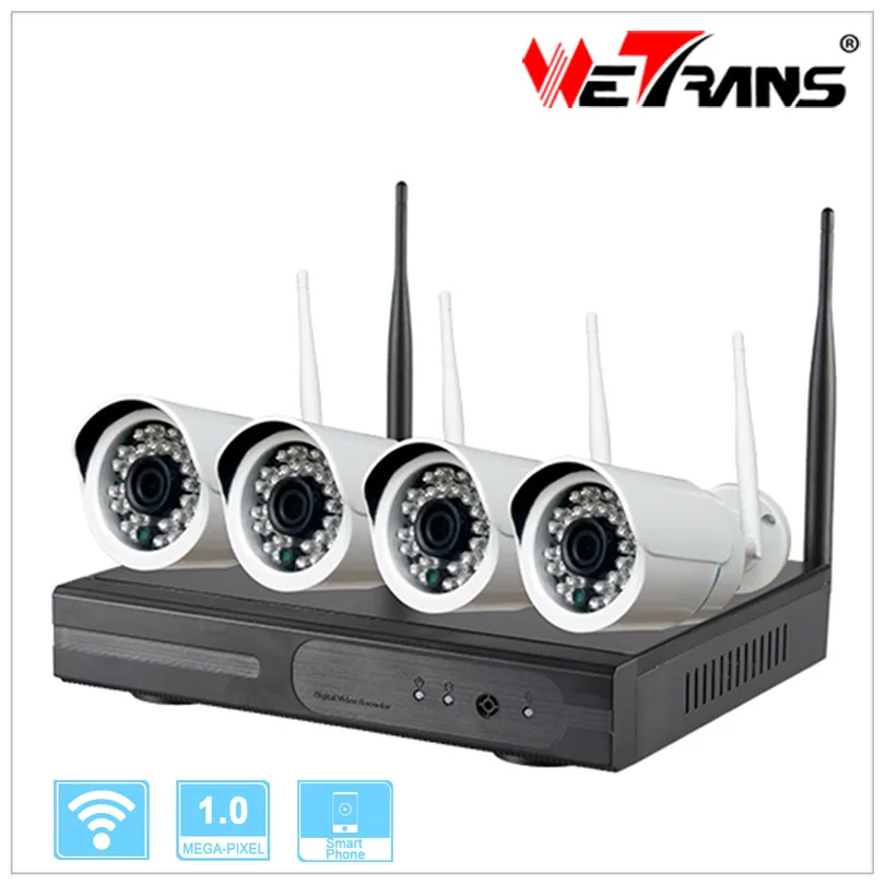 IP Camera System 4CH P2P Security Alarm systems for Home 720P Onvif  Outdoor Waterproof 3.6mm Lens 20m Night Vision