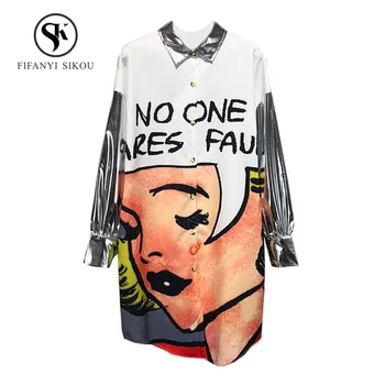 

Fashion Long Shirt coat Womens tops and blouses Casual Long sleeve Single Breasted Blouse women Streetwear Shirts 2019 Spring