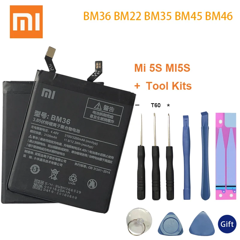 BM36 BM22 BM35 BM45 BM46 Аккумулятор для Xiao mi 4C mi 5S mi 5 4C 5S mi 5 Red mi Note 2 3 Pro сменный аккумулятор батареи Бесплатные инструменты