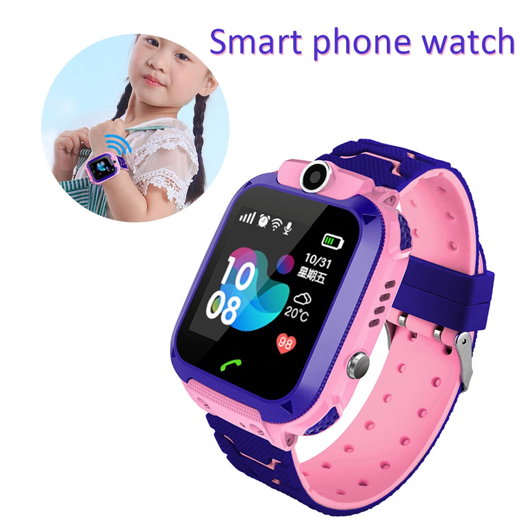 

Q12B Children Smart Watch Kids Watch Phone 2G SIM Card SOS LBS Positioning Life Waterproof Clock Smartwatches