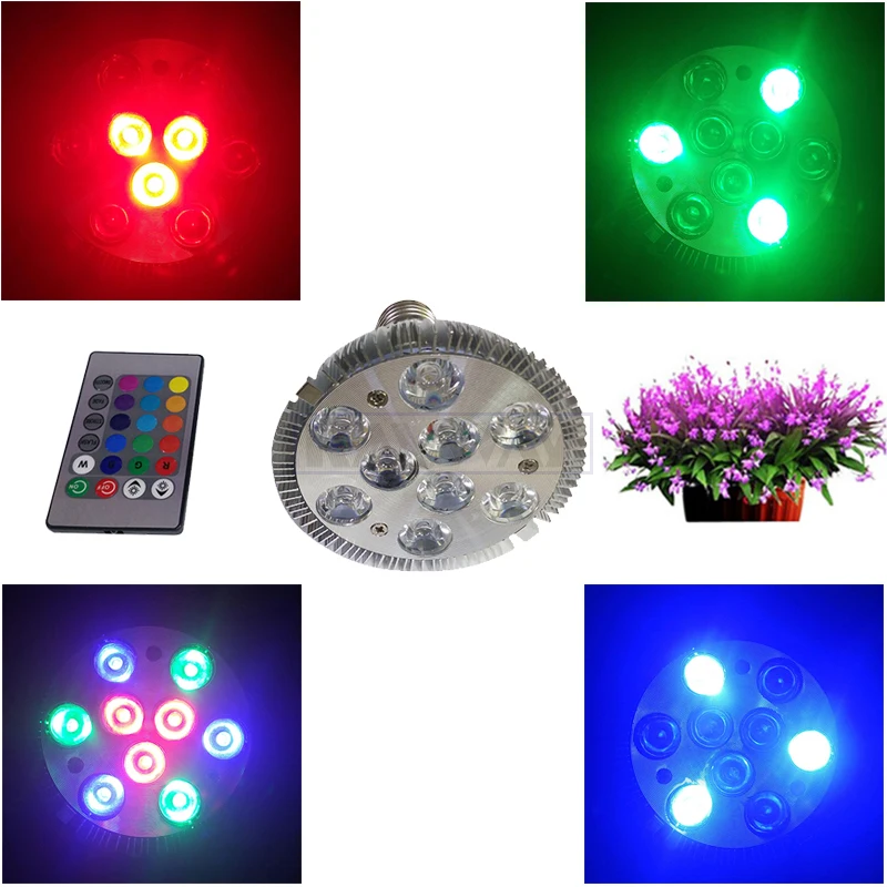 

New AC85-265V E27 Base LED RGB Spot light Premium Aluminum Par30 18W Remote Control LED Festival Lamp Bulb