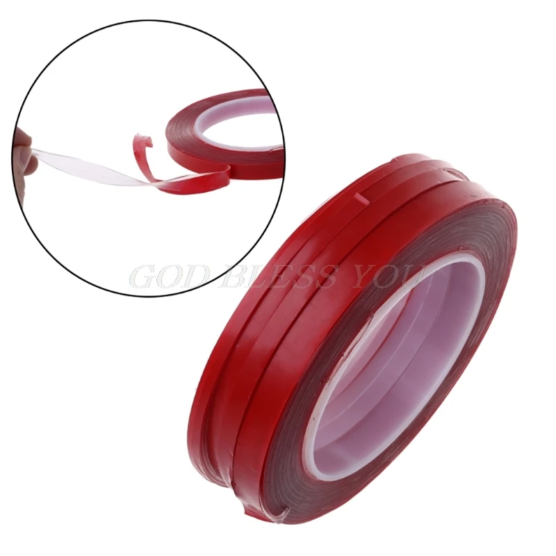 

2/3/5/6/10M Strong Adhesive Red Film Clear Double Side Tape No Trace For Phone LCD Screen