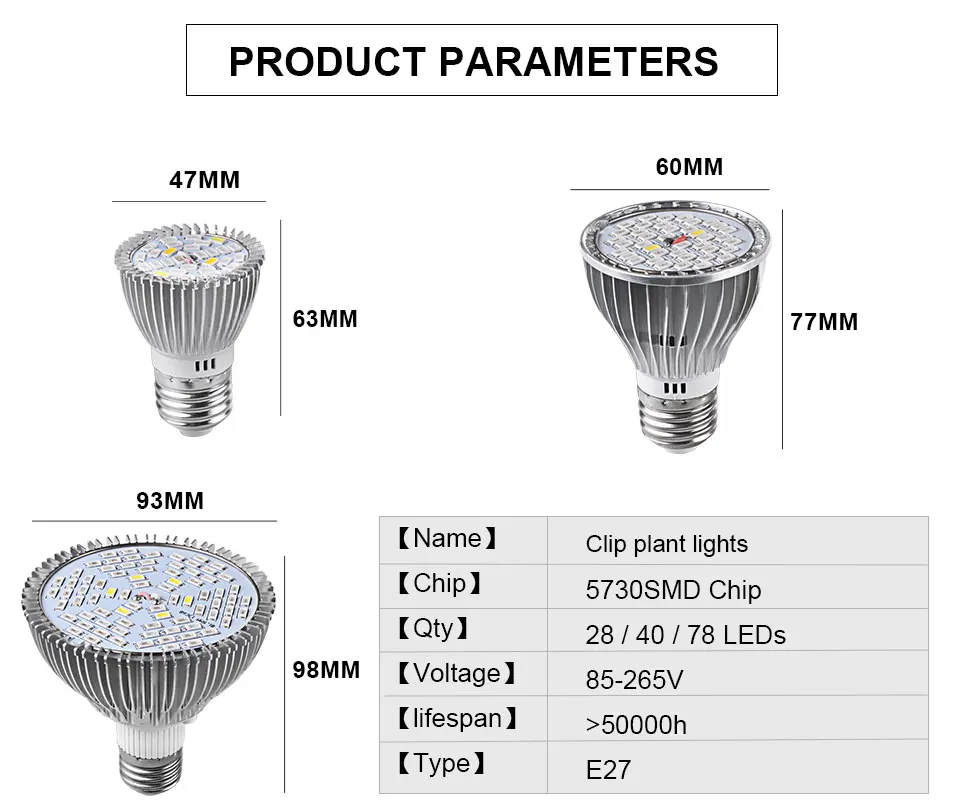 LED Grow Light E27 Replace Sunlight Phyto Lamp (8)