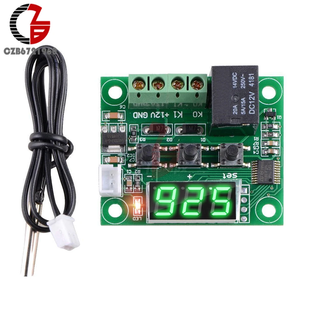 

W1209 DC 12V LED Digital Thermostat Temperature Controller Thermometer Temperature Regulator Thermo Control Switch for Incubator