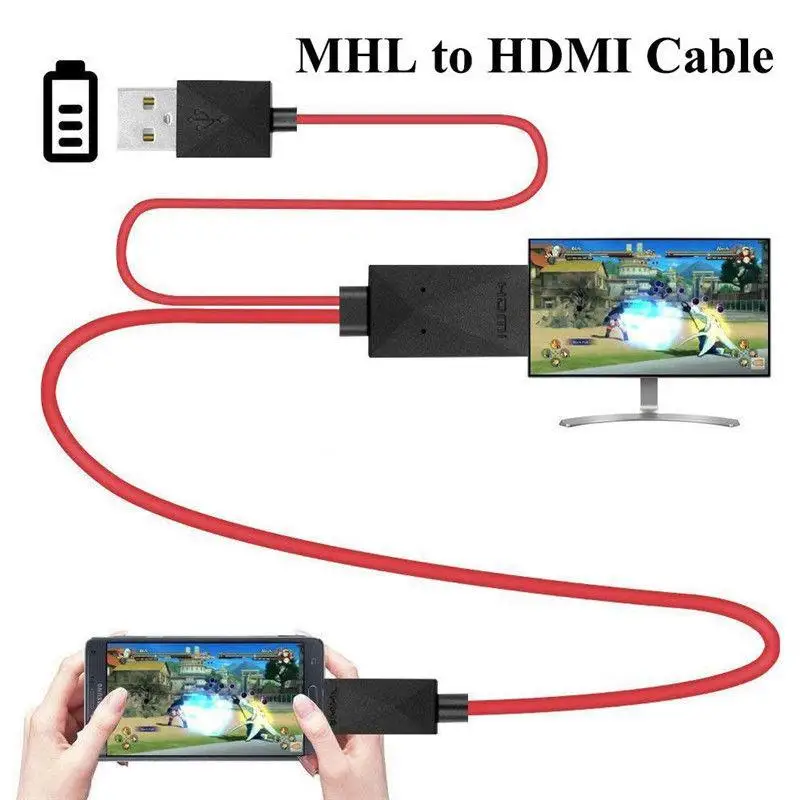 

1080P MHL Micro USB to HDMI Cable Adapter Converter for Android huawei xiaomi Samsung Phones 11PIN port