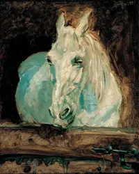 Абстрактная картина холст винтажном стиле классической натюрморт Home Decor печатает плакаты изображения Белая лошадь газ