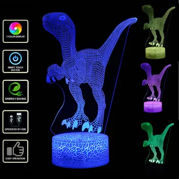 

Dinosaur LED 3D Illuminated Lamp Optical Desk Night Light With 7 Color Changing