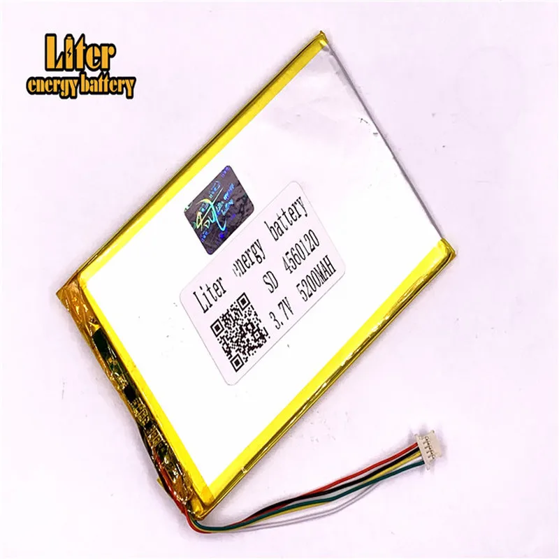 1.0MM 5pin connector 3.7v 4560120 lithium polymer battery with pcm backup 5200mah tablet pc battery