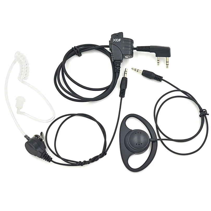 Dual Use Headset Acoustic Tube Earpiece Mic for Kenwood Baofeng