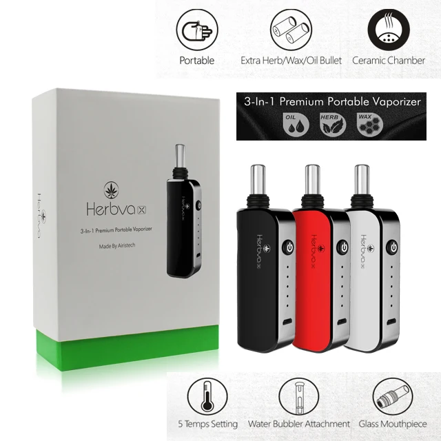  Original airistech herbva x Portable Ceramic Bowl dry herb vape wax CBD oil glass tip dry herb Vapo