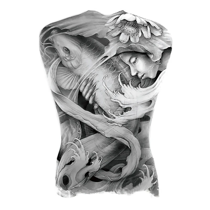 34X48CM Big Size on Whole Back Temporary Tattoo Stickers Waterproof