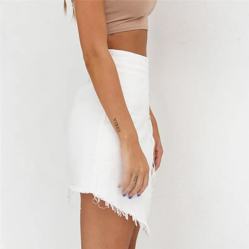 New Fashion 2018 Summer style skirts womens casual High Waist Cowboy Bandage Girls Sexy Uniform Mini Skirt Femme Saia Y04#N (9)