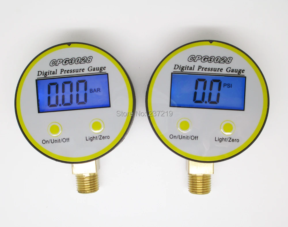 0 10bar G1/4 brass port Battery Powered digital pressure gauge ,gas