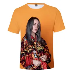 Billie Eilish 2019New 3D футболка wo для мужчин Летняя мода хип хоп Harajuku повседневная одежда Billie Eilish 3D для девочек желтая футболка