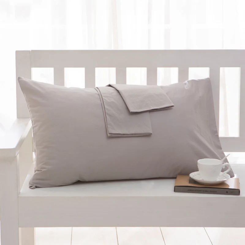 Хлопок Чехол для подушки короткий стиль сплошной цвет чехол для подушки для спальная подушка 50x70 см/50x75 см - Цвет: 2