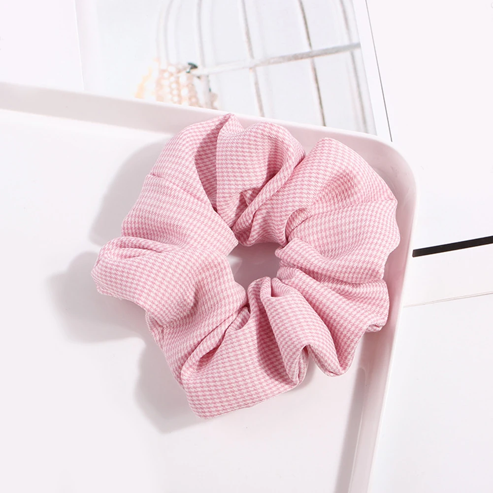 Hot Sales Korean Net Plaid Scrunchies Elastic Hair Bands Hair Rope Ties Women Girls Sweet Cute Hair Accessories Ponytail Holder