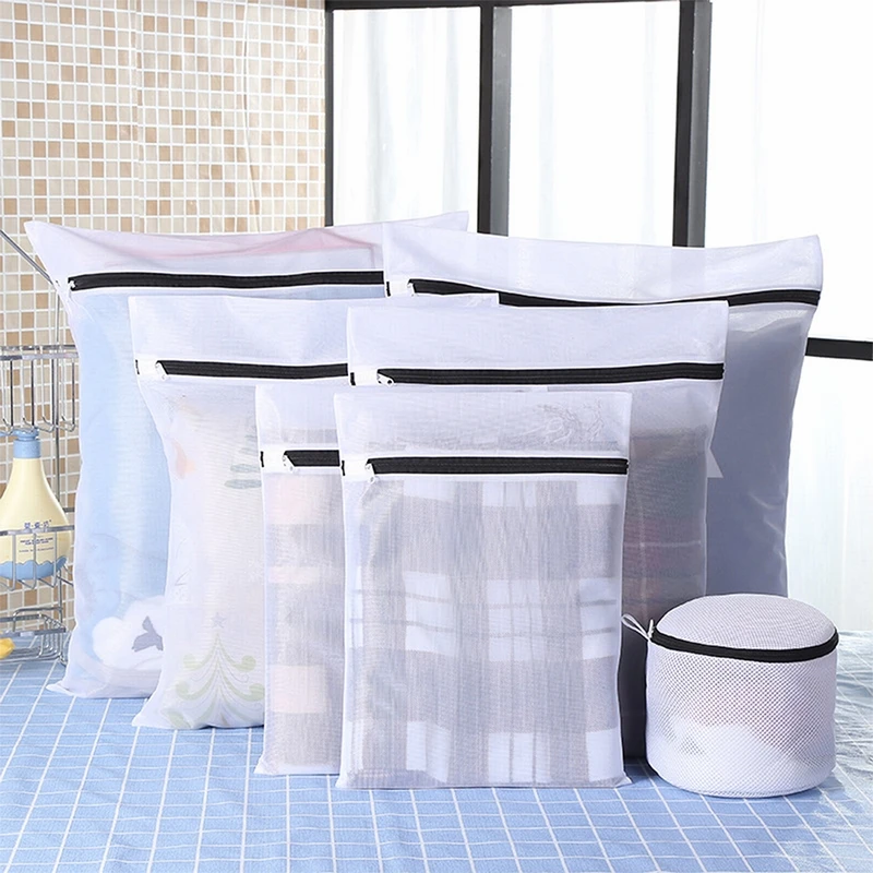 

Zippered Mesh Laundry Wash Bags Foldable Delicates Lingerie Bra Socks Underwear Washing Laundry Machine Clothes Protection Net