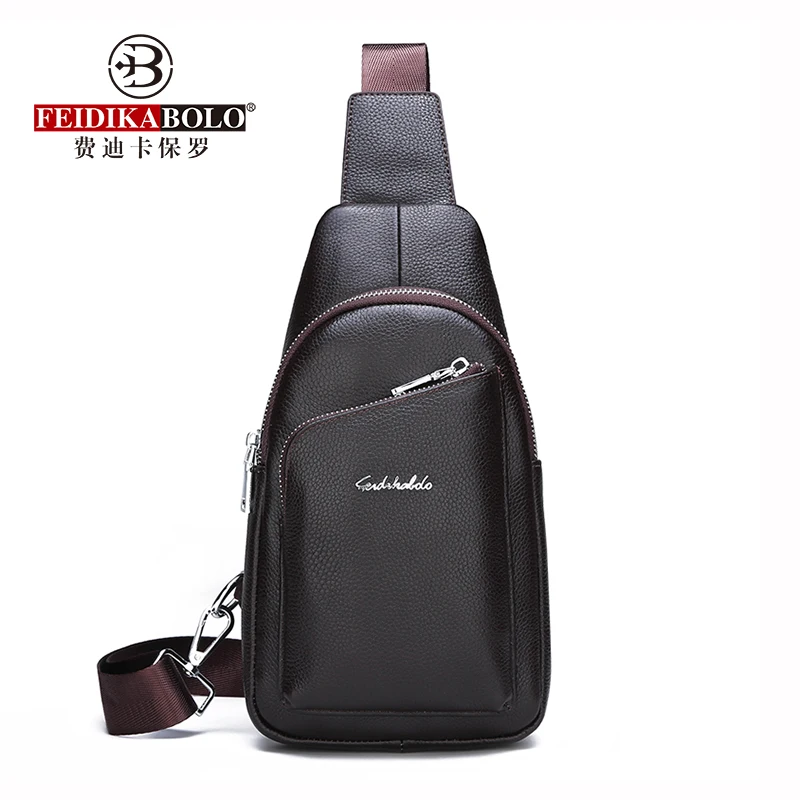 

FEIDIKABOLO Genuine Leather Men Bag High Quality Men's Chest Bag New Fashion Personality Casual Business Messenger Crossbody Bag