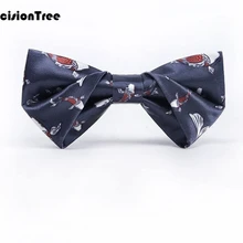 Женские цветочные галстуки-бабочки, хлопковые галстуки-бабочки с принтом для мужчин, Свадебные вечерние деловые костюмы, Темно-Синие Бабочки