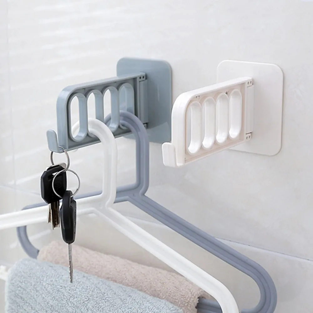 

Creative Storage Hanger Folding Rack Household Keys Hanger Nail-Free Paste Wall Hanger To Receive Artifacts Space Saver Holder