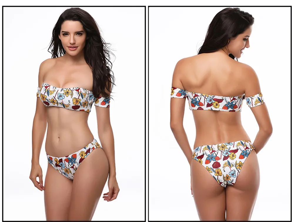 Sexy Padded Bikini Set Floral Swimwear Women Beach Bathing Suit Push Up Bandage Bikini Maillot De Bain Femme 2018 Swimsuits (5)