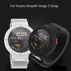Браслет из нержавеющей стали для Huami Amazfit Verge 3 ремешка умные часы замена браслета 20 мм Ремень Замена аксессуары