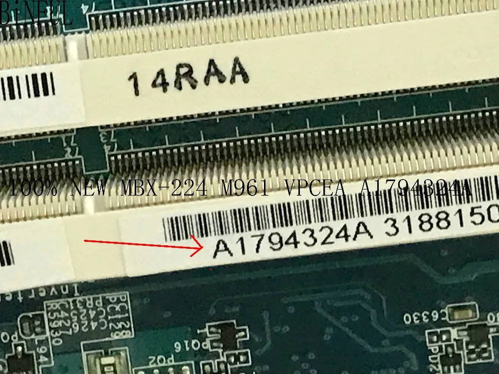 BiNFUL 100% اختبار جديد M961 MBX-224 A1794324A MAINBORD اللوحة لابتوب سوني VPCEA سلسلة الكمبيوتر الدفتري